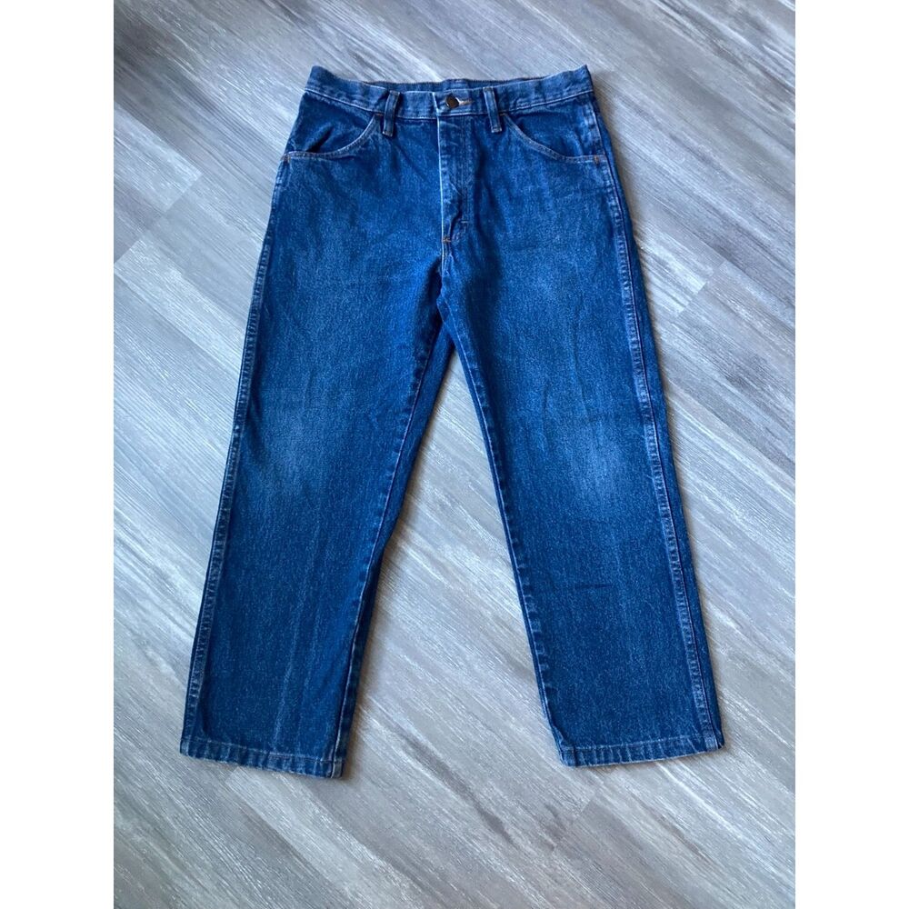 Authentically Faded Y2K 100% Cotton Denim Jean Dark Wash Rustler 2000s 30 x 25